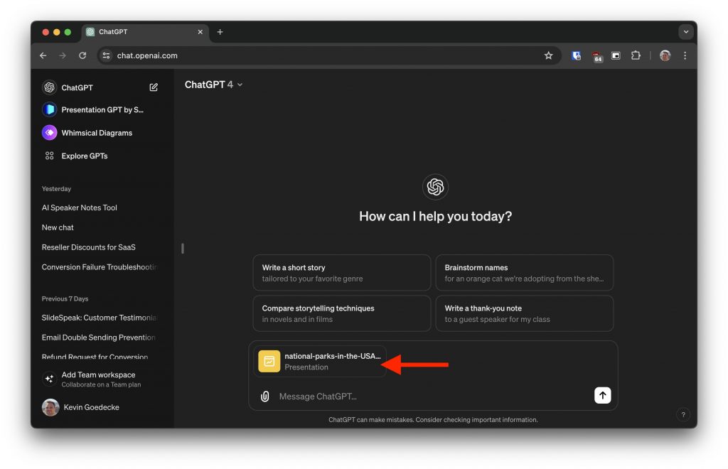 creating presentation using chatgpt