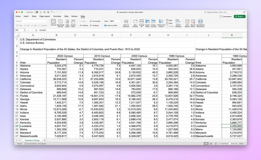 excel presentation