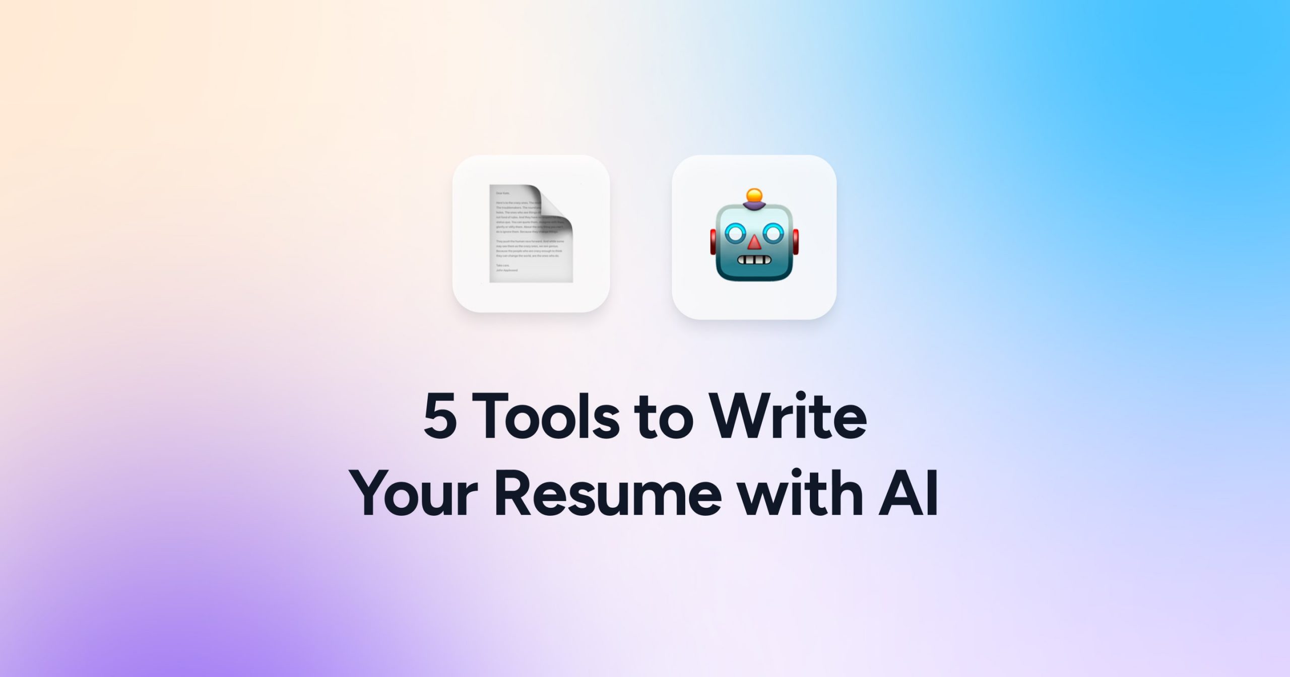 5 Ways how to use AI to Write a Resume