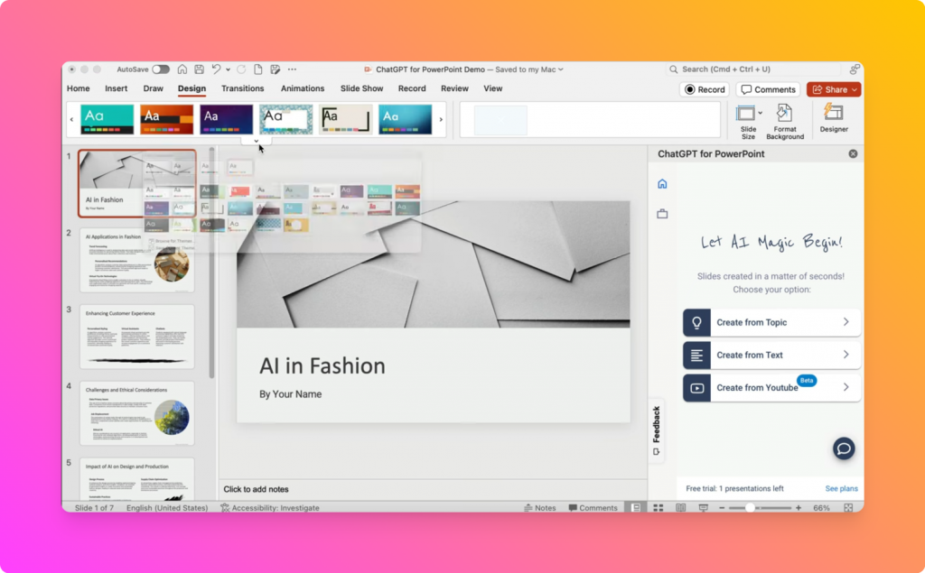 Designing a PowerPoint Presentation from ChatGPT in PowerPoint