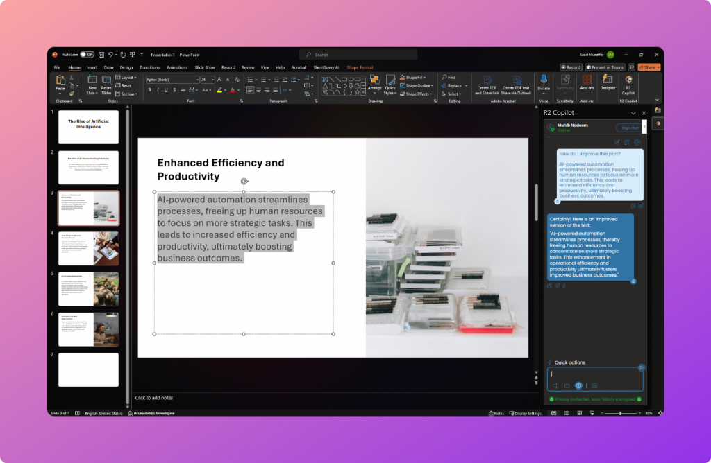 R2 Copilot in PowerPoint