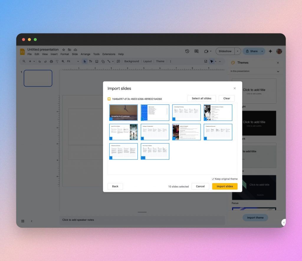 how to create powerpoint presentation using ai