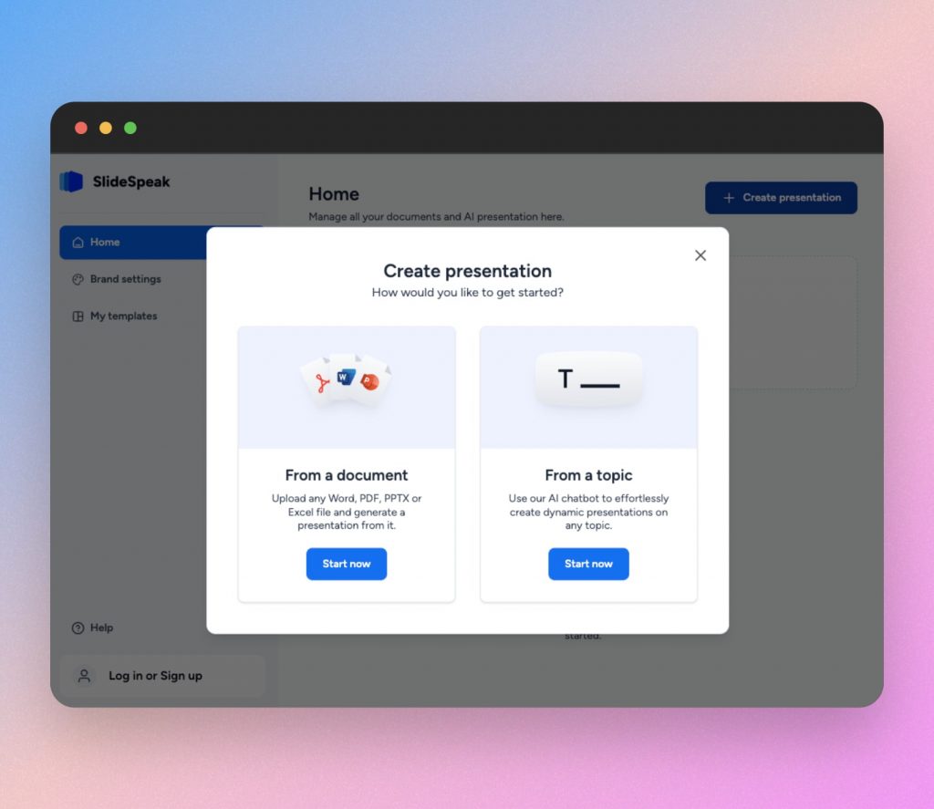 make presentation with ai