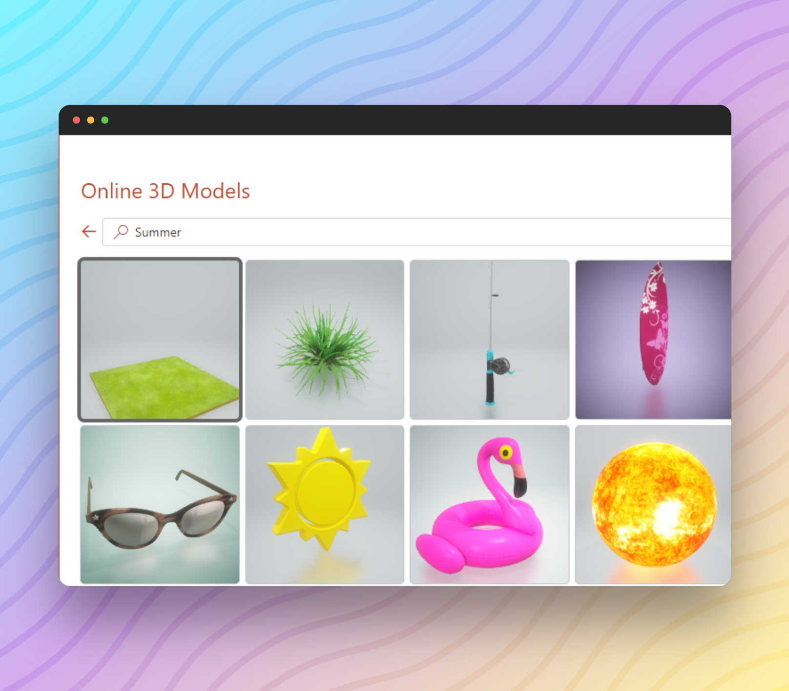 Summer category in PowerPoint 3D Stock Models