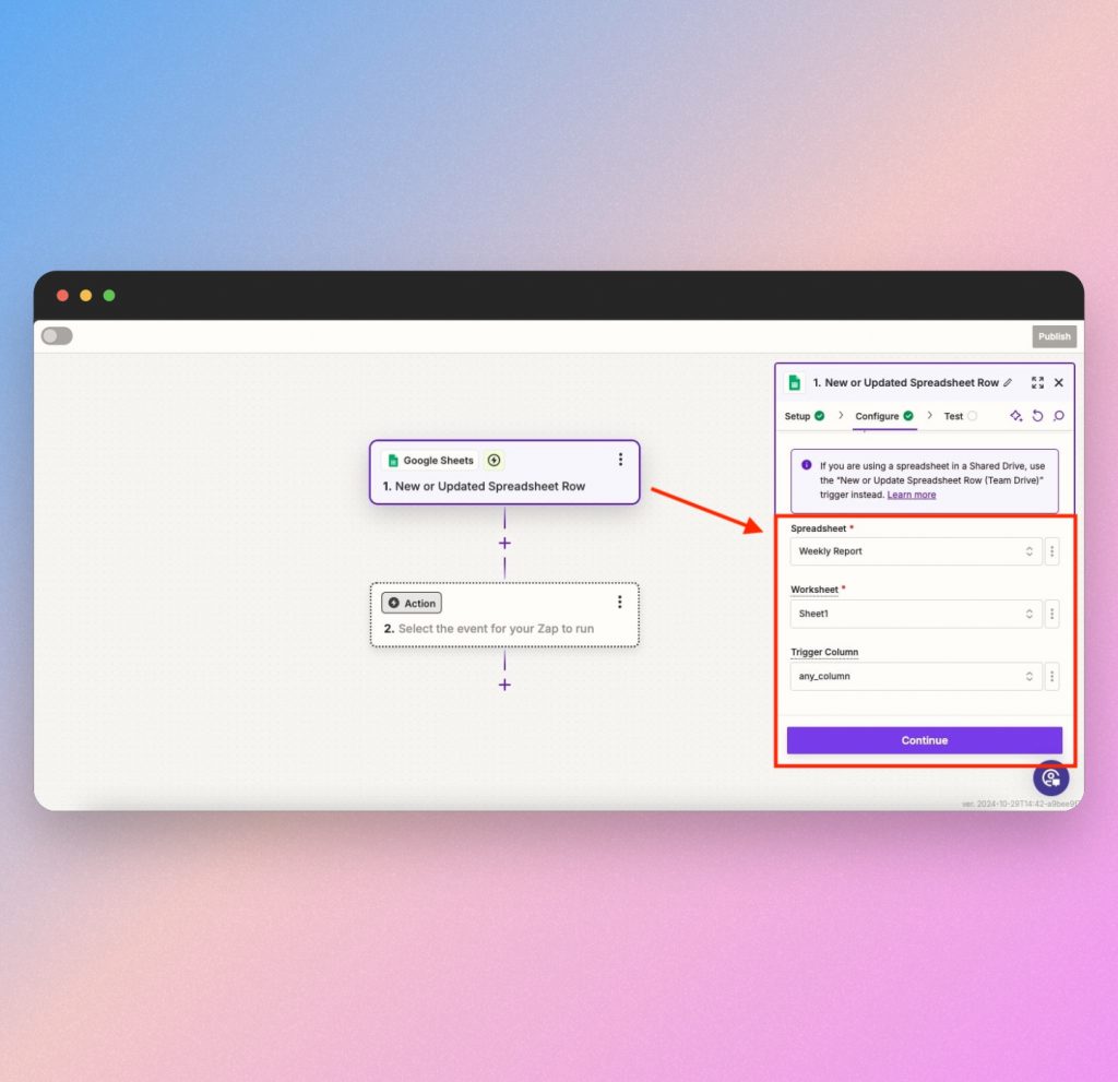 connect google with zapier