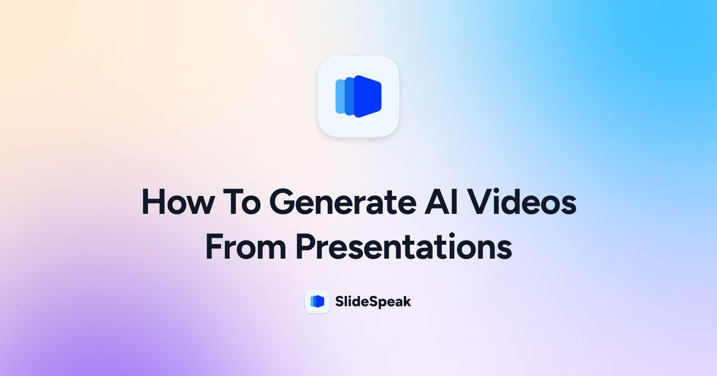 How To Generate AI Videos From Presentations