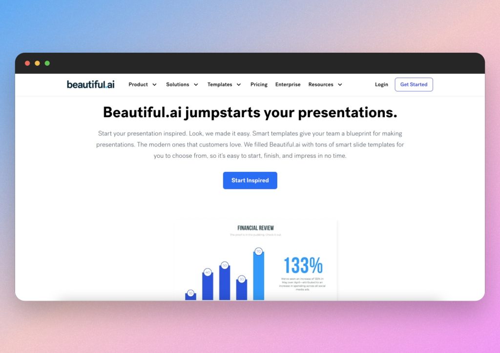 beautiful.ai home page