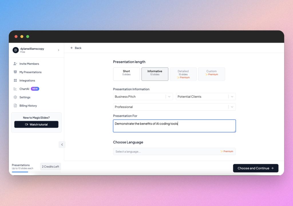 MagicSlides AI presentation generator