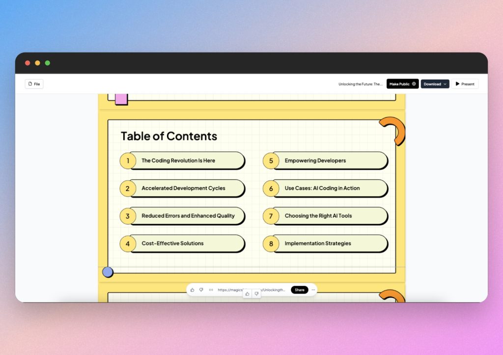 MagicSlides AI presentation example