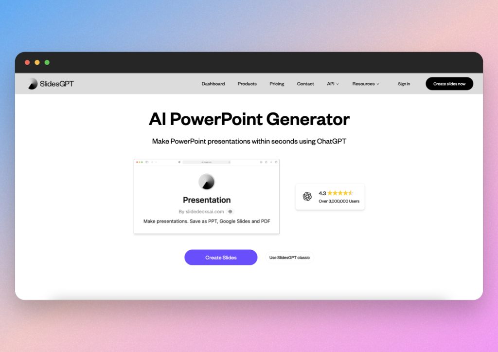 SlidesGPT ai presentation generator