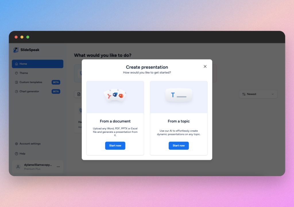 SlideSpeak ai presentation prompts