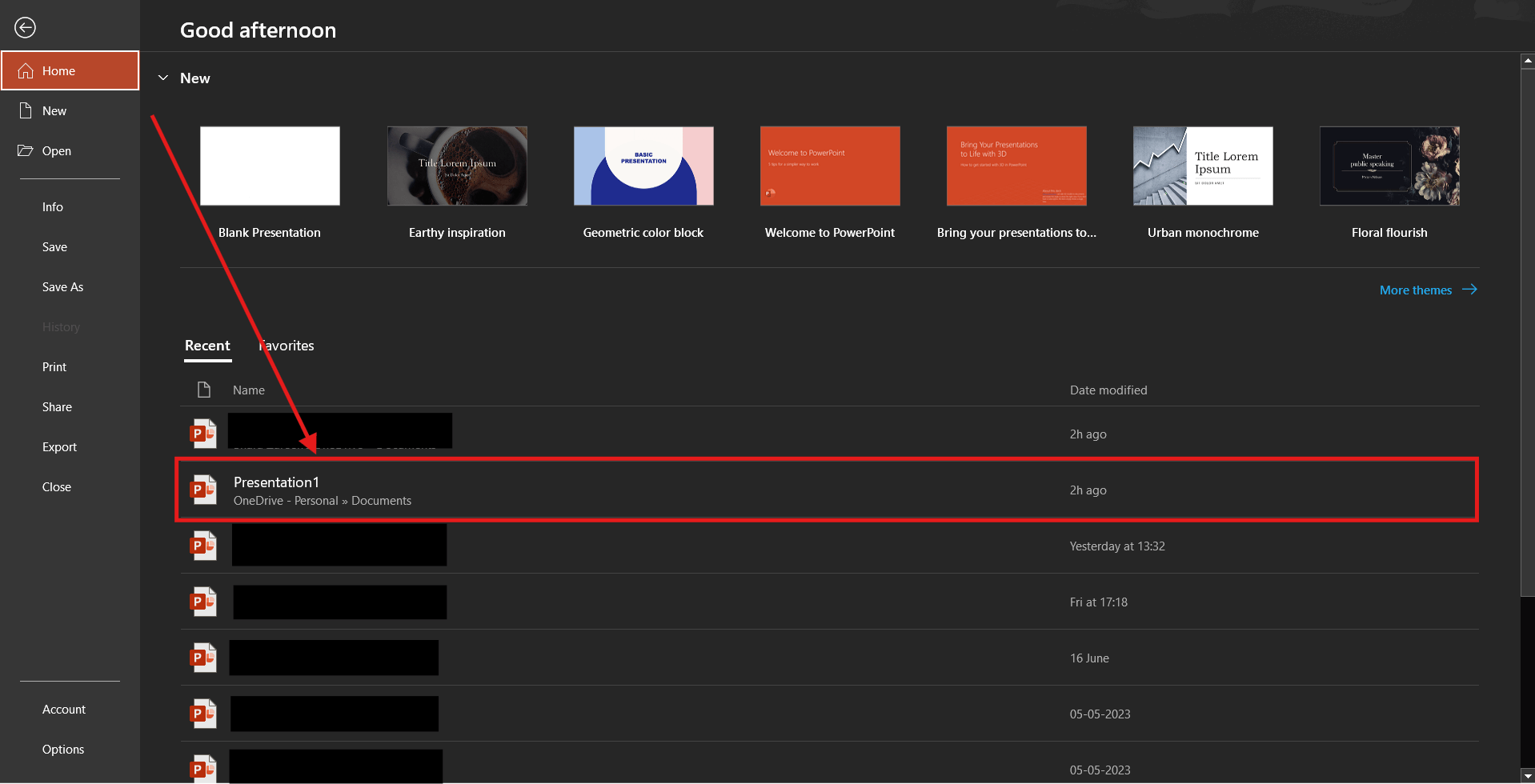 Screenshot of how to loop a PowerPoint presentation on Windows step 1