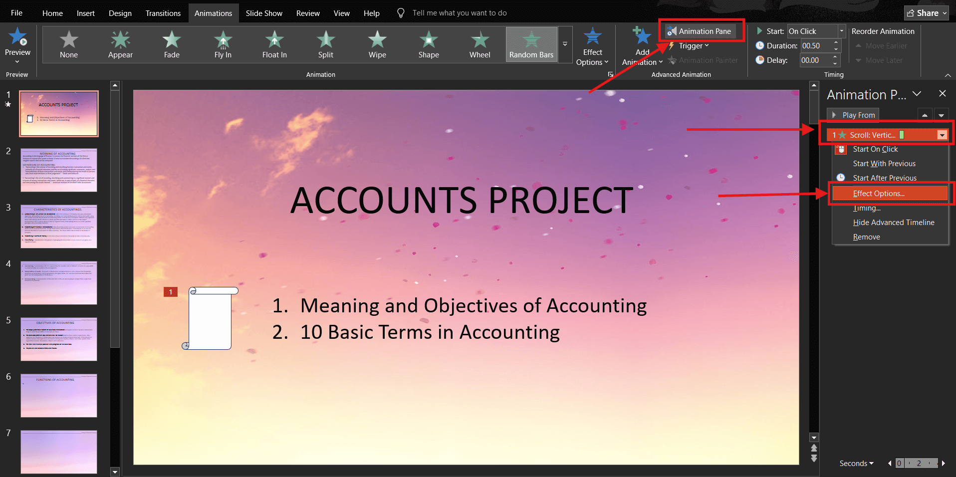 Screenshot of how to loop a PowerPoint animation step 3