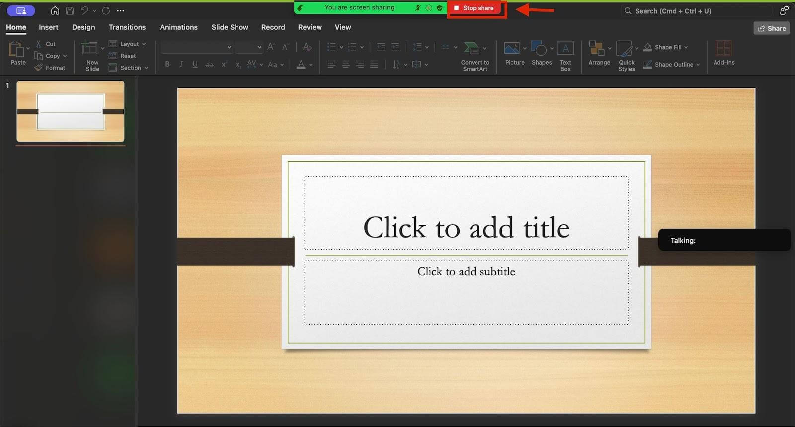 Screenshot of recording a presentation step 8