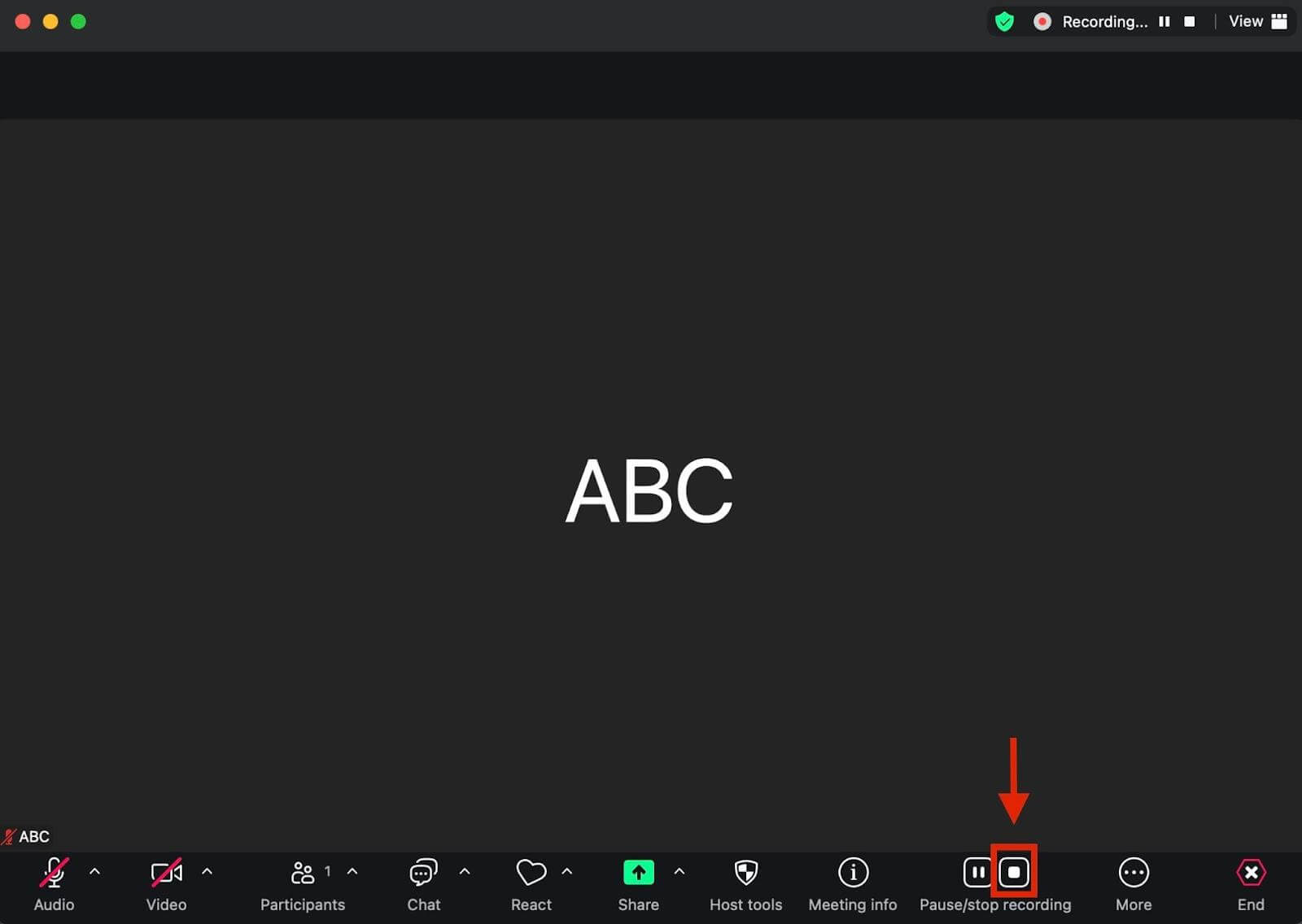 Screenshot of recording a presentation step 9