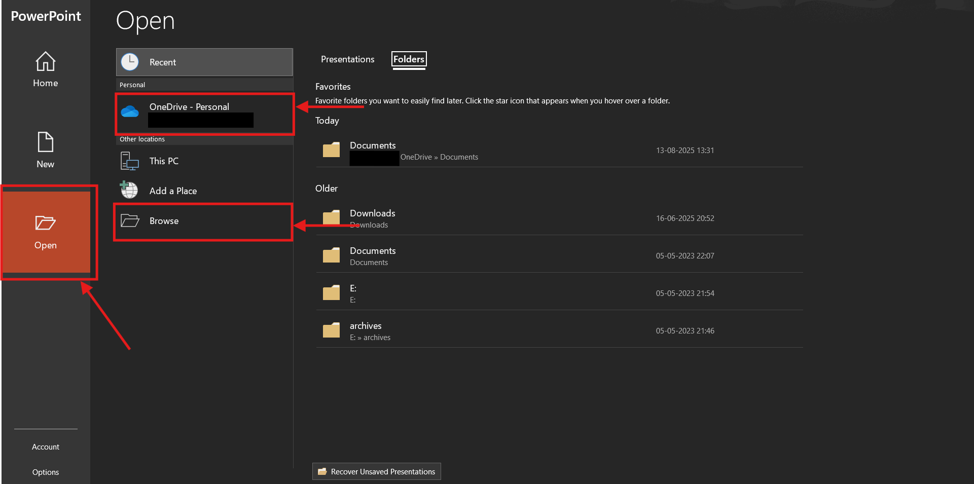 Screenshot of how to convert a PPSX file to PPTX in Microsoft PowerPoint step 2