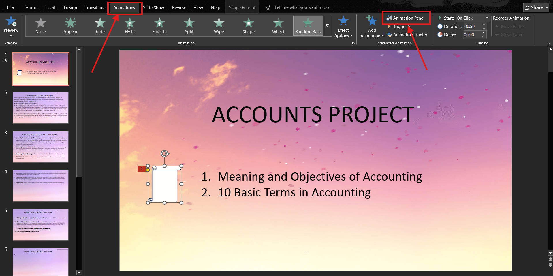 Screenshot of how to loop a PowerPoint animation step 2
