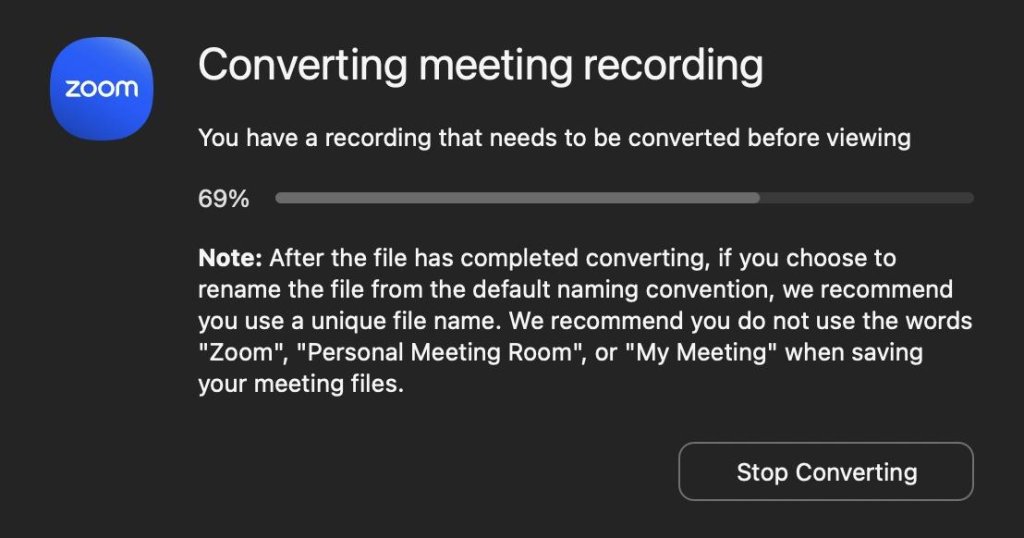 Screenshot of recording a presentation step 11