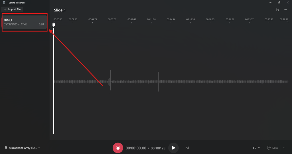 Screenshot of how to add audio on PowerPoint online step 2