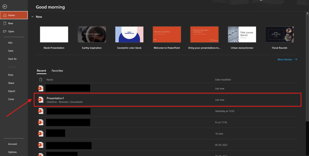 Screenshot of how to add audio to full presentation step 1