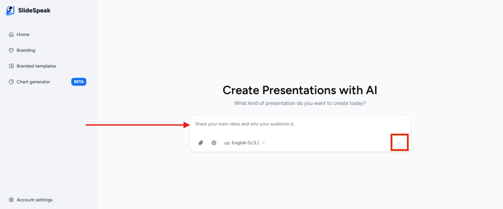 screenshot of how to create timeline with Slidespeak step 3