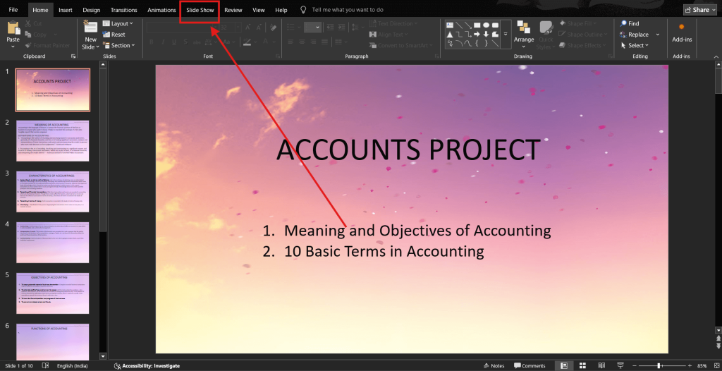 Screenshot of how to loop a PowerPoint presentation on Windows step 2