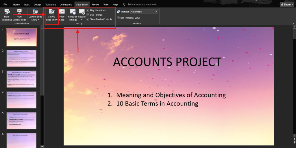 Screenshot of how to loop a PowerPoint presentation on Windows step 3