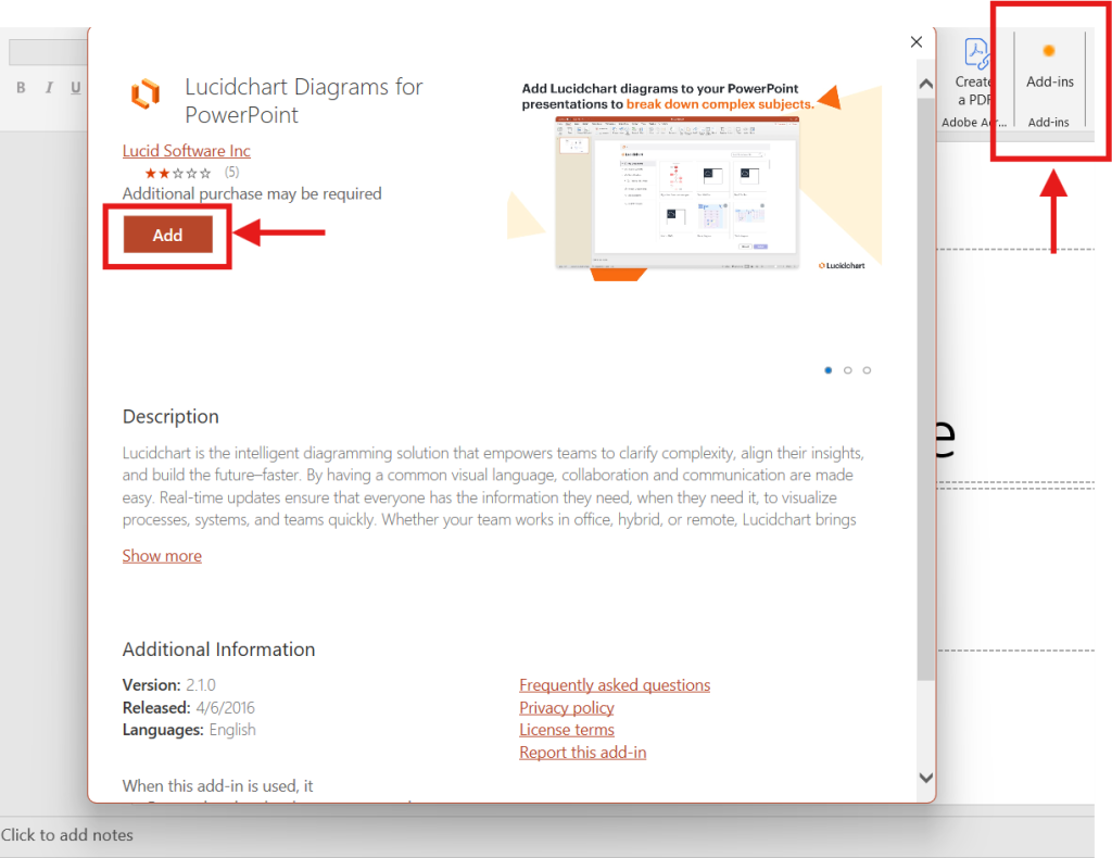 screenshot of Lucidchart step 1