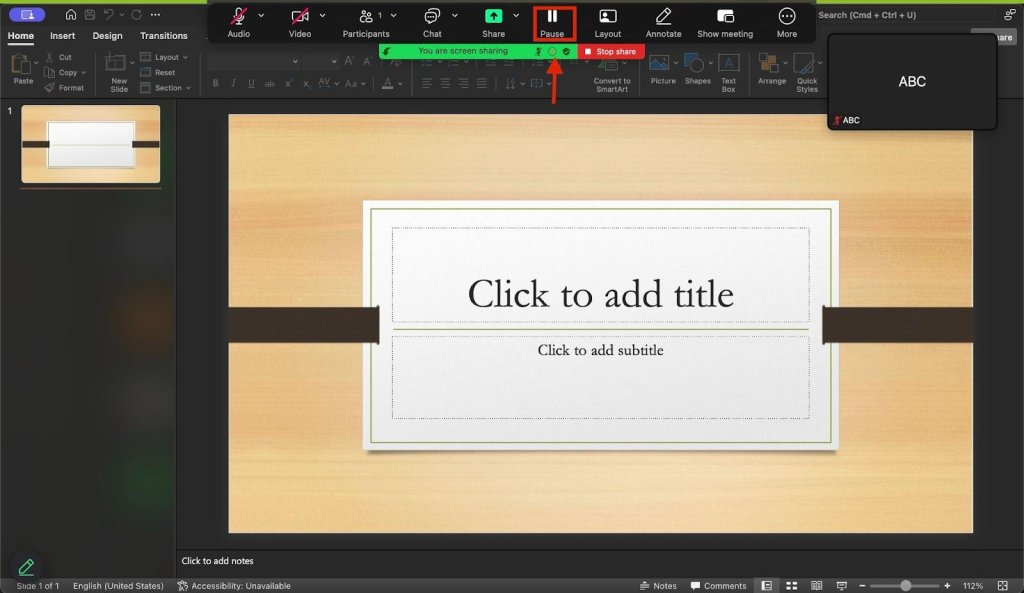 Screenshot of recording a presentation step 7