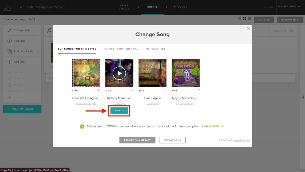 screenshot of how to add music on animoto step 9.jpeg