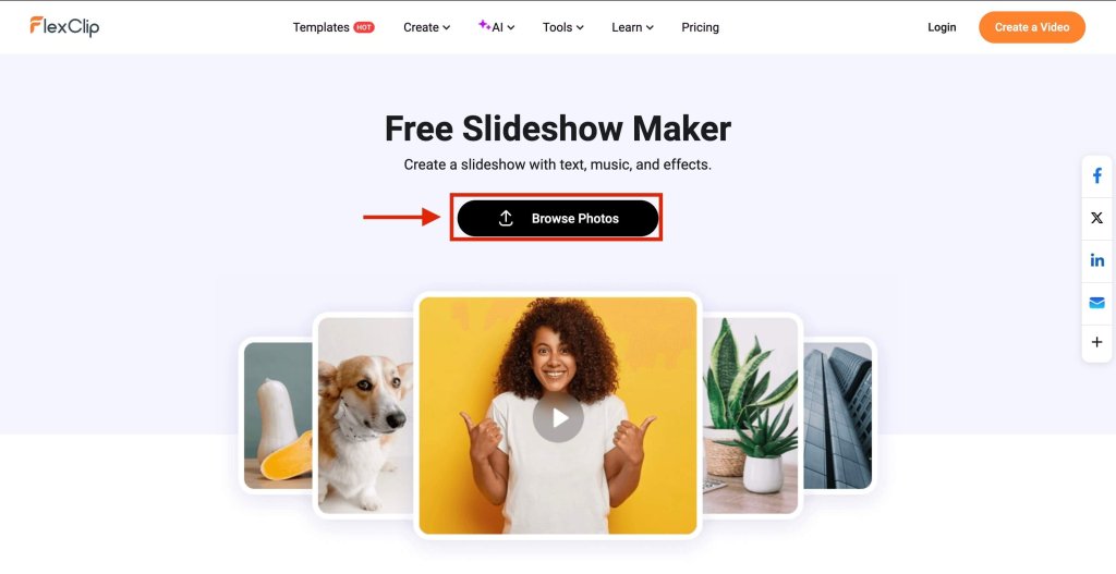 screenshot of how to add music on flexclip step 1.jpeg