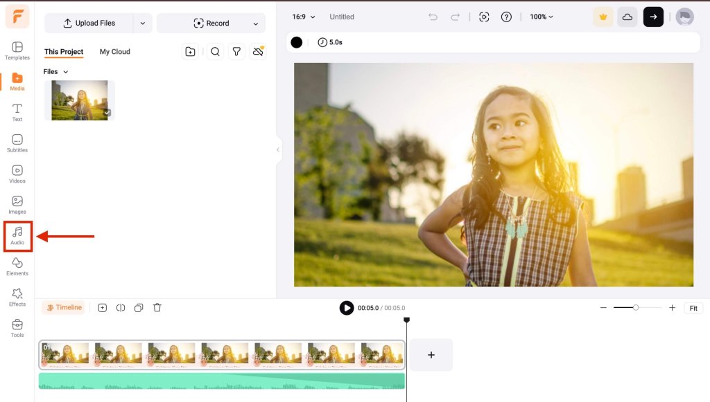 screenshot of how to add music on flexclip step 5.jpeg