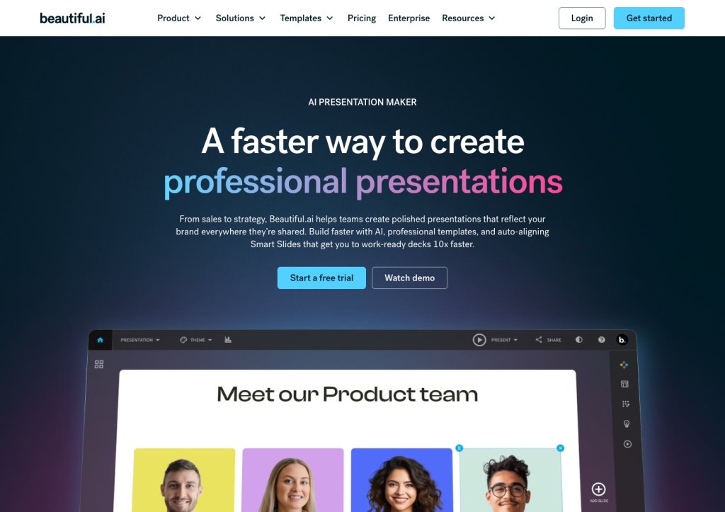 beautiful.ai home page