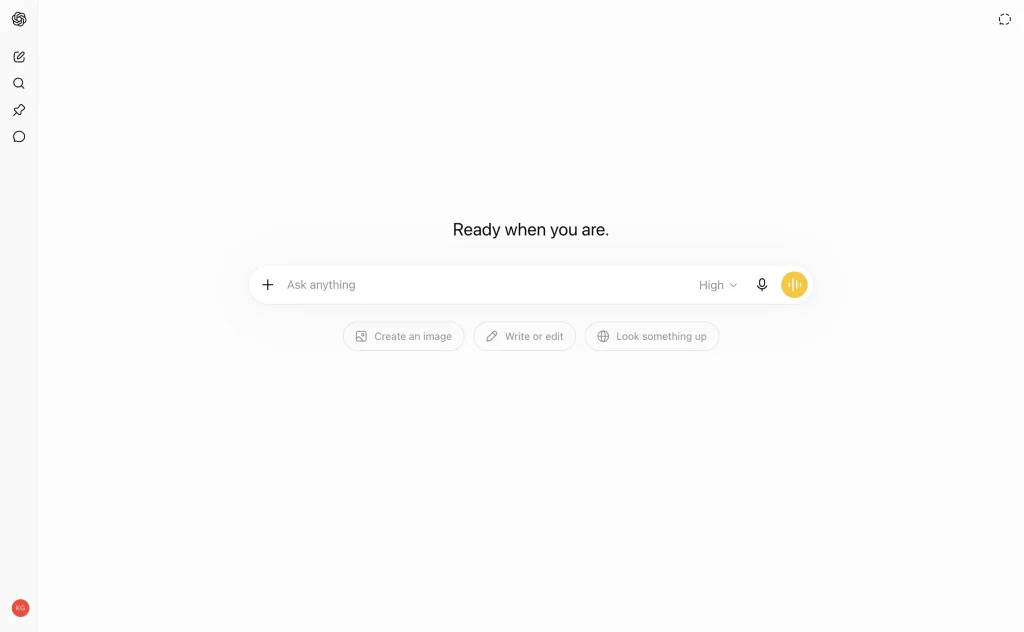The ChatGPT interface