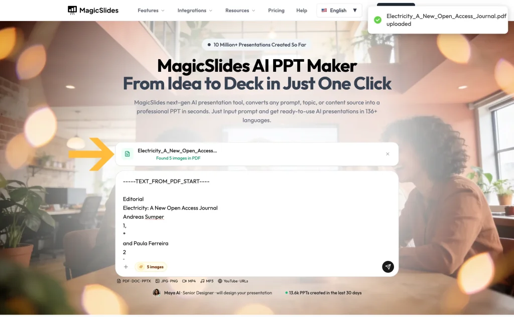 A research paper PDF attached in MagicSlides
