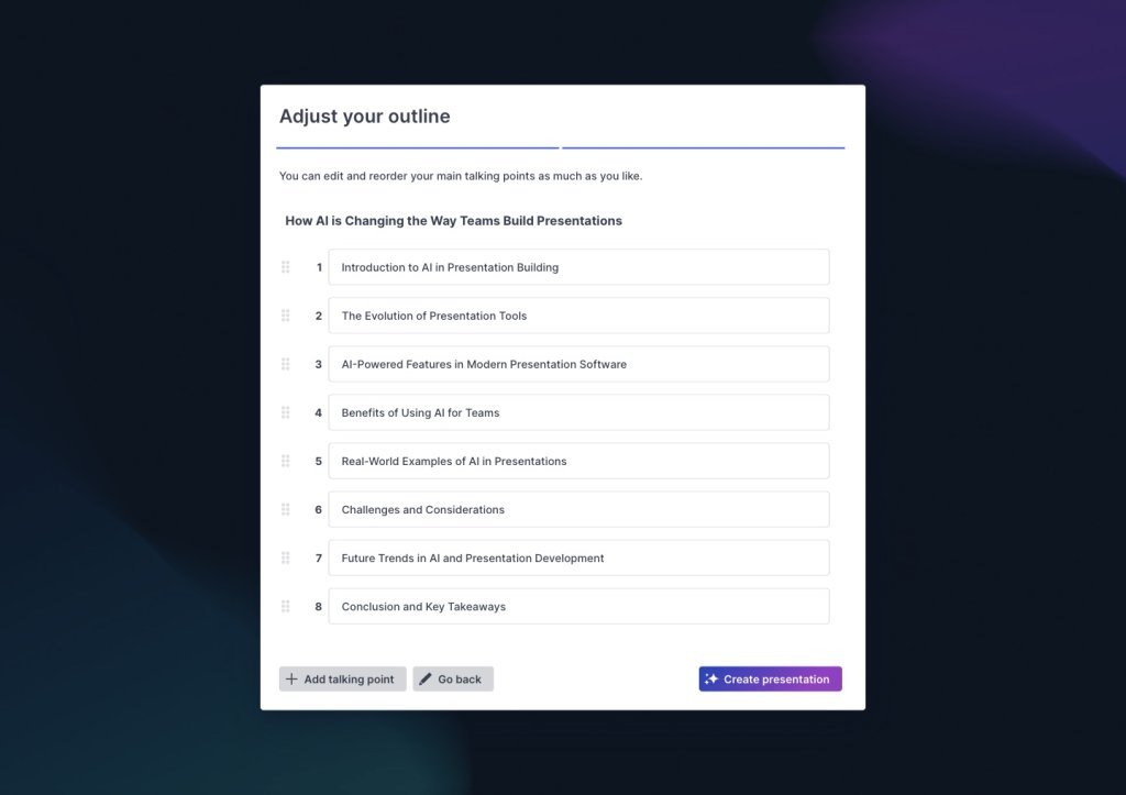 prezi ai editable outline