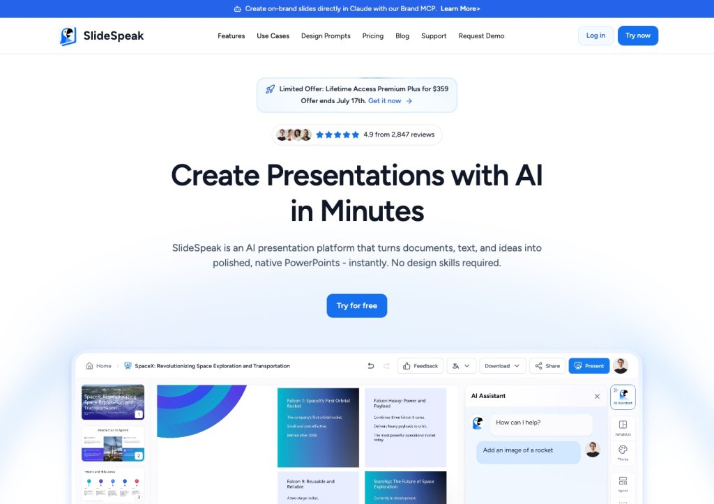 slidespeak ai presentation generator