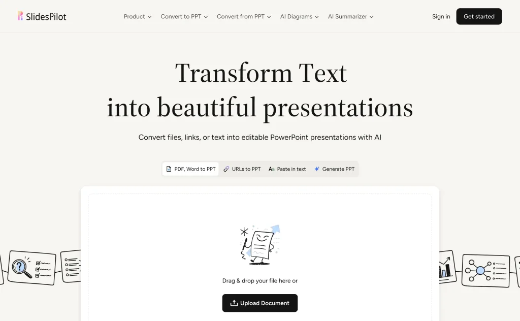 The SlidesPilot homepage